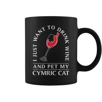 10508500014^Drink Wine And Pet My Cymric Cat^^Cymric Ca Coffee Mug | Mazezy AU
